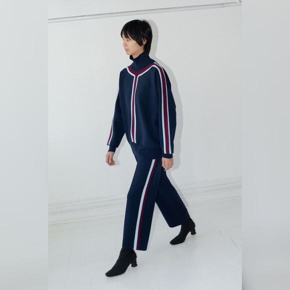 Nomia Track Stripe Mockneck Sweater Womens size Small - Picture 6 of 15